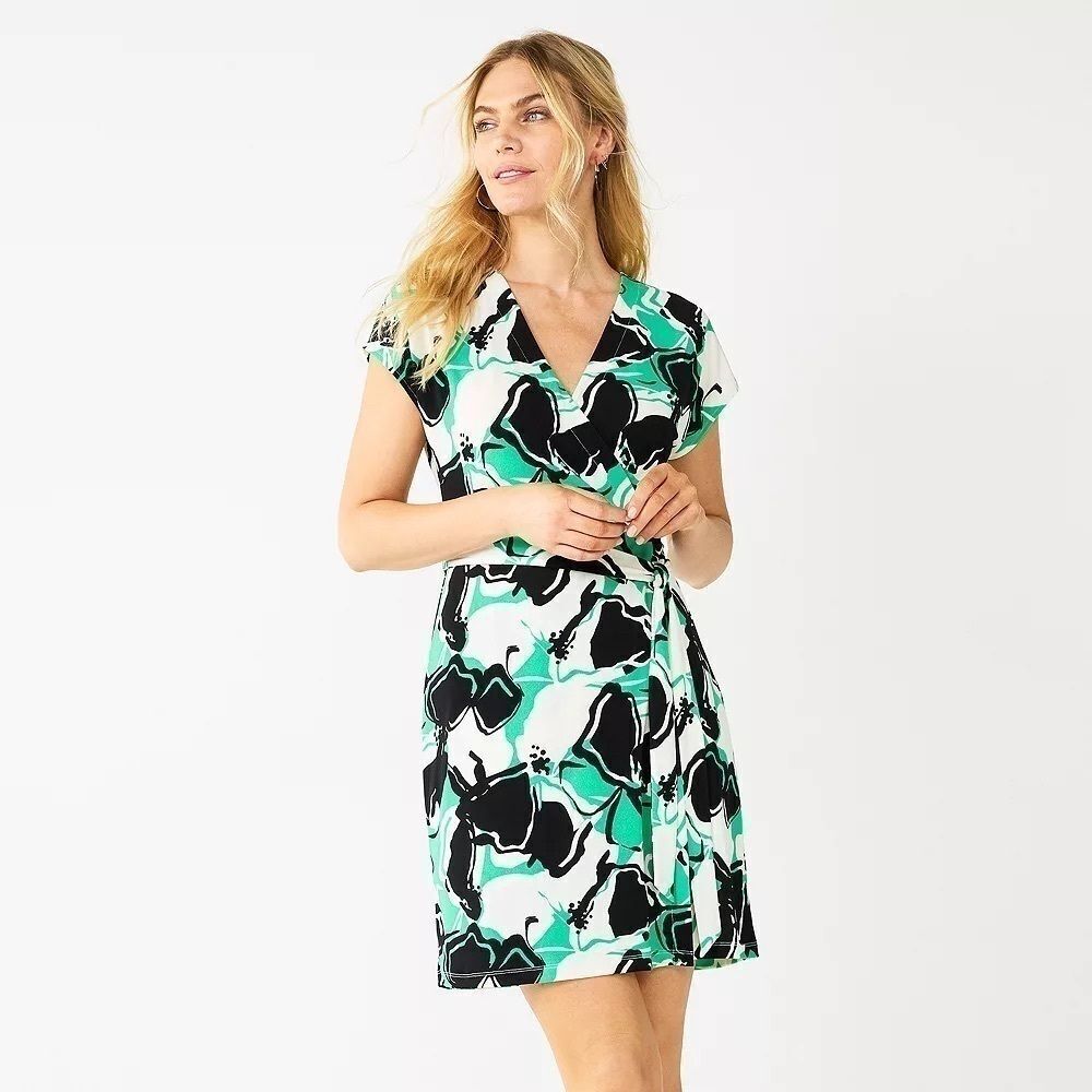 Nine West Pattern Abstract Dolman Sleeve Wrap XL